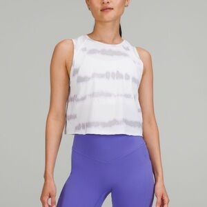 Lululemon Sculpt Cropped Tank Top in Transverse Lilac Multi/White